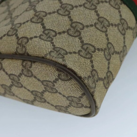 GUCCI GG Supreme Web Sherry Line Clutch Bag PVC Beige 32 014 3553 Auth 109848 - Picture 5 of 16